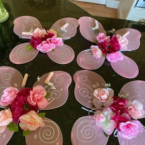 4 large Pink Floral Fairy Wings/ butterflies for Parties